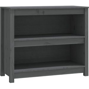 VidaXL Boekenkast 80x35x68 cm Massief Grenenhout Grijs