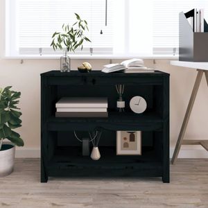 Bücherregal Schwarz 80x35x68 cm Massivholz Kiefer vidaXL