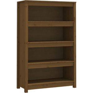 VidaXL Boekenkast 80x35x126 cm Massief Grenenhout Honingbruin