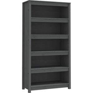 VidaXL-Boekenkast-80x35x154-cm-massief-grenenhout-grijs