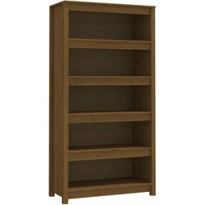 VidaXL Boekenkast 80x35x154 cm Massief Grenenhout Honingbruin