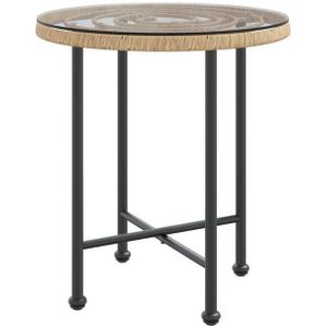 vidaXL - Eettafel - Ø50 cm - Gehard Glas - Staal