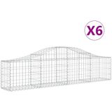 vidaXL Schanskorven 6 st gewelfd 200x30x40/60 cm gegalvaniseerd ijzer