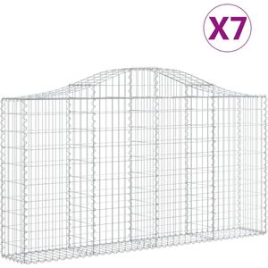 vidaXL - Schanskorven - 7 - st - gewelfd - 200x30x100/120 - cm - ijzer