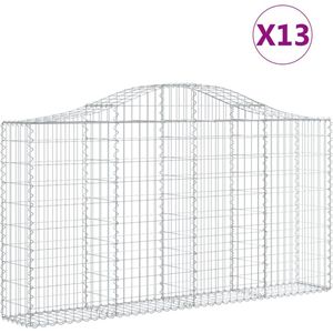 vidaXL - Schanskorven - 13 - st - gewelfd - 200x30x100/120 - cm - ijzer