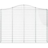 Gabionen mit Hochbogen 5 Stk. 200x30x140/160cm Verzinktes Eisen vidaXL