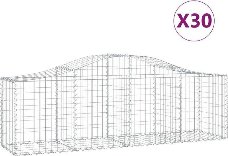 Vidaxl - Gabionen mit Hochbogen 30 Stk. 200x50x60/80 cm Verzinktes Eisen