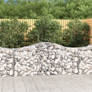vidaXL - Schanskorven - 8 - st - gewelfd - 200x50x80/100 - cm - gegalvaniseerd - ijzer