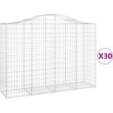 Vidaxl - Gabionen mit Hochbogen 30Stk. 200x50x140/160cm Verzinktes Eisen