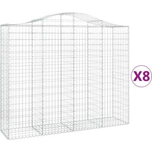 vidaXL-Schanskorven-8-st-gewelfd-200x50x160/180-cm-ijzer