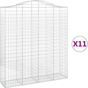 Vidaxl - Gabionen mit Hochbogen 11Stk. 200x50x220/240cm Verzinktes Eisen