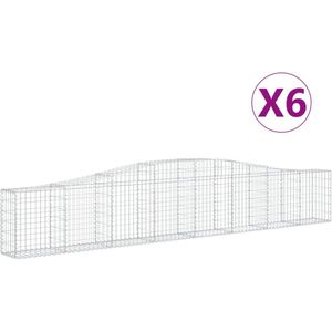 vidaXL-Schanskorven-6-st-gewelfd-400x30x60/80-cm-ijzer