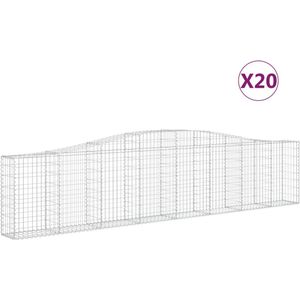 vidaXL-Schanskorven-20-st-gewelfd-400x30x80/100-cm-ijzer