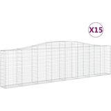 vidaXL Schanskorven 15 st gewelfd 400x30x100/120 cm ijzer