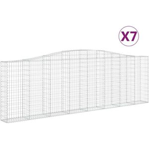 vidaXL Schanskorven 7 st gewelfd 400x30x120/140 cm ijzer