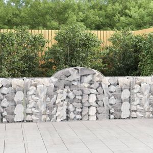 vidaXL - Schanskorven - 6 - st - gewelfd - 200x30x80/100 - cm - gegalvaniseerd - ijzer