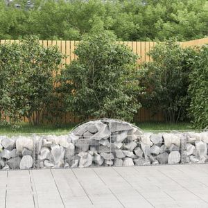 vidaXL Schanskorven 7 st gewelfd 200x50x40/60 cm gegalvaniseerd ijzer