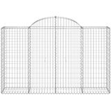 vidaXL - Schanskorven - 4 - st - gewelfd - 200x50x120/140 - cm - ijzer