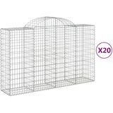 Vidaxl - Gabionen mit Hochbogen 20Stk. 200x50x120/140cm Verzinktes Eisen