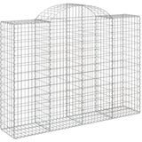 vidaXL - Schanskorven - 11 - st - gewelfd - 200x50x140/160 - cm - ijzer
