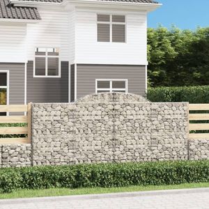 vidaXL - Schanskorven - 11 - st - gewelfd - 300x30x140/160 - cm - ijzer