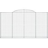 vidaXL - Schanskorven - 3 - st - gewelfd - 300x30x160/180 - cm - ijzer