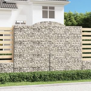 vidaXL Schanskorven 2 st gewelfd 300x30x220/240 cm ijzer