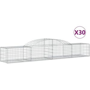 vidaXL Schanskorven 30 st gewelfd 300x50x40/60 cm gegalvaniseerd ijzer