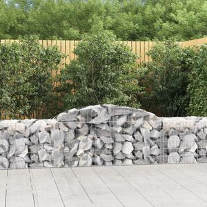 vidaXL Schanskorven 10 st gewelfd 300x50x60/80 cm gegalvaniseerd ijzer