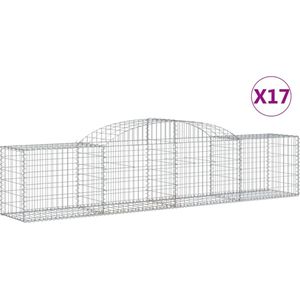 vidaXL Schanskorven 17 st gewelfd 300x50x60/80 cm gegalvaniseerd ijzer