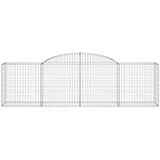 vidaXL - Schanskorven - 17 - st - gewelfd - 300x50x80/100 - cm - ijzer