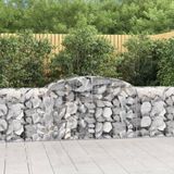 vidaXL - Schanskorven - 17 - st - gewelfd - 300x50x80/100 - cm - ijzer