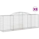 VidaXL Schanskorven 8 st gewelfd 300x50x100/120 cm ijzer