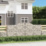 vidaXL - Schanskorven - 8 - st - gewelfd - 300x50x120/140 - cm - ijzer