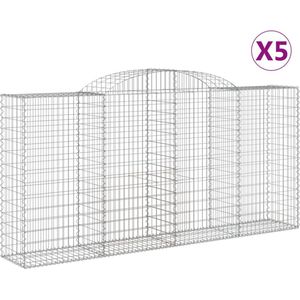 vidaXL Schanskorven 5 st gewelfd 300x50x140/160 cm ijzer