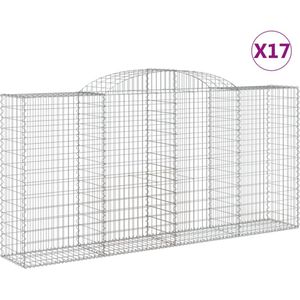 vidaXL Schanskorven 17 st gewelfd 300x50x140/160 cm ijzer