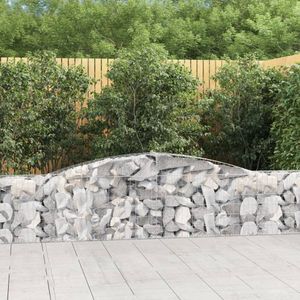 vidaXL Schanskorven 10 st gewelfd 400x30x60/80 cm ijzer