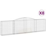 vidaXL - Schanskorven - 8 - st - gewelfd - 400x30x100/120 - cm - ijzer