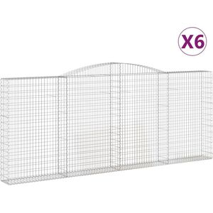 vidaXL - Schanskorven - 6 - st - gewelfd - 400x30x160/180 - cm - ijzer