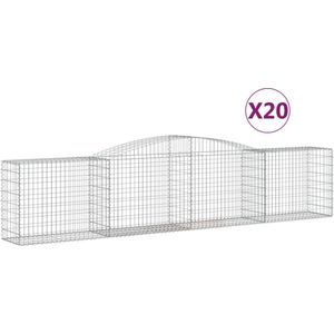 Vidaxl - Gabionen mit Hochbogen 20 Stk. 400x50x80/100cm Verzinktes Eisen