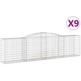 Vidaxl - Gabionen mit Hochbogen 9 Stk. 400x50x100/120cm Verzinktes Eisen