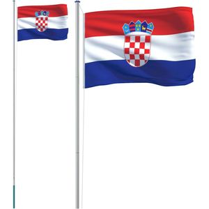 vidaXL - Vlag - met - vlaggenmast - Kroatië - 6,23 - m - aluminium