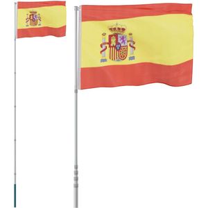 vidaXL-Vlag-met-vlaggenmast-Spanje-5,55-m-aluminium