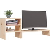 vidaXL - Monitorstandaard - 81x20x30 - cm - massief - grenenhout