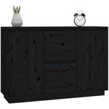 Vidaxl - Sideboard Schwarz 111x34x75 cm Massivholz Kiefer