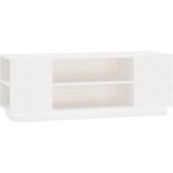 vidaXL Tv-meubel 110x35x40,5 cm massief grenenhout wit