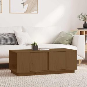 VidaXL Salontafel 110x50x40 cm Massief Grenenhout Honingbruin