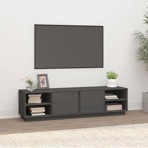 VidaXL Tv-meubel 156x40x40 cm Massief Grenenhout Grijs