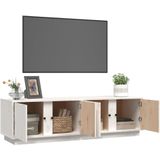 vidaXL TV-Schrank Weiß 140x40x40 cm Massivholz Kiefer