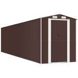 vidaXL Geräteschuppen Dunkelbraun 192x855x223 cm Verzinkter Stahl